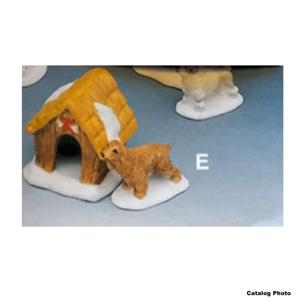 lemax-dog-house-and-cocker-spaniel-miniature-artisanale-de-collection image 1
