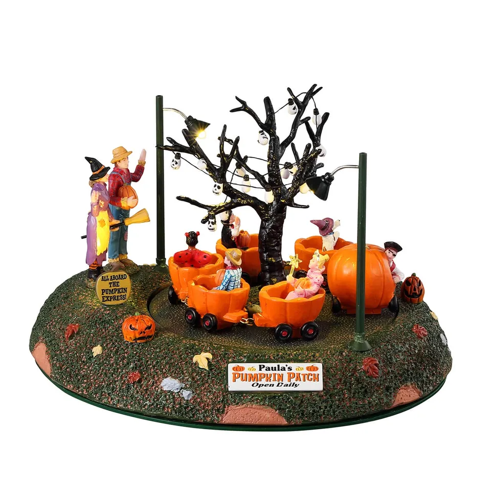 lemax-pumpkin-patch-train-figurine-miniature-spooky-town image 1