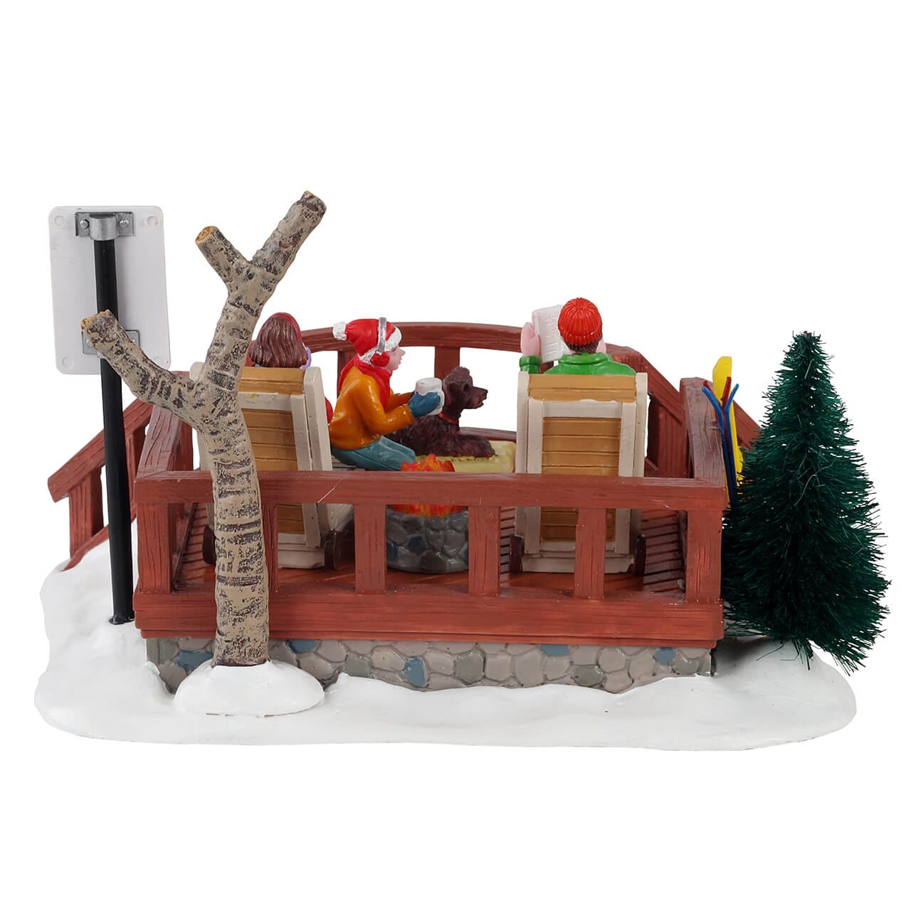 lemax-sun-on-the-slopes-figurine-miniature-vail-village-skieurs-en-terrasse image 4