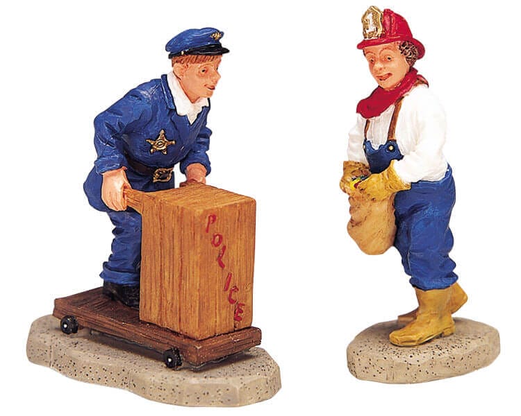 lemax-fireman-policeman-figurines-spooky-town-de-collection image 1