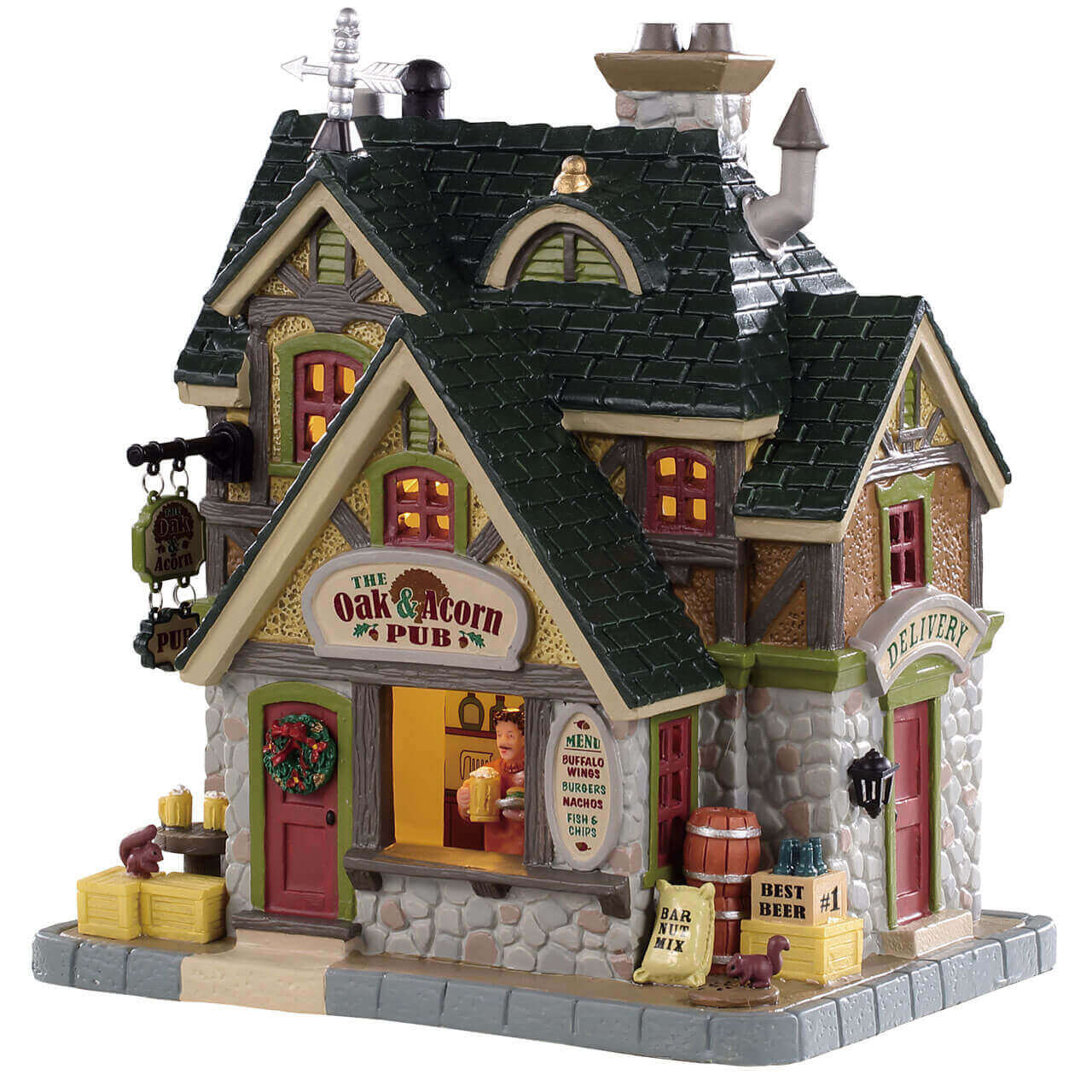lemax-the-oak-and-acorn-pub-pub-miniature-de-collection image 1