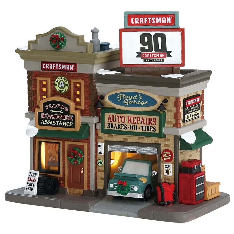lemax-floyd-s-garage-b-timent-miniature-atelier image 1