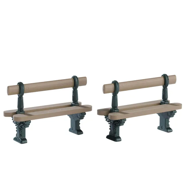 lemax-double-seated-bench-set-of-2-lot-de-2-bancs-miniatures image 1
