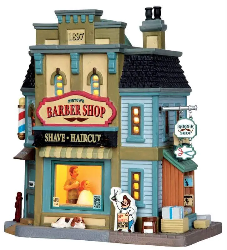 lemax-midtown-barber-shop-boutique-miniature-de-collection image 1