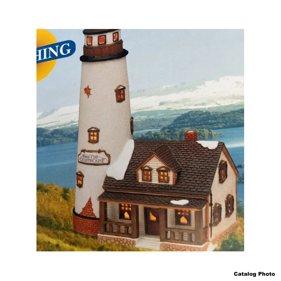 lemax-white-cliff-lighthouse-phare-miniature-lumineux image 1