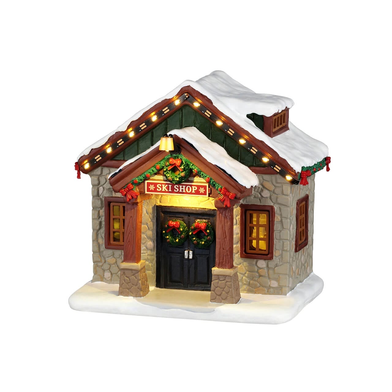 lemax-ski-shop-vail-village-boutique-de-ski-miniature-lumineuse image 5