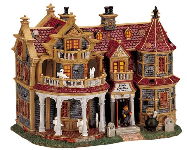 lemax-black-cauldron-inn-auberge-spooky-town-de-collection image 1