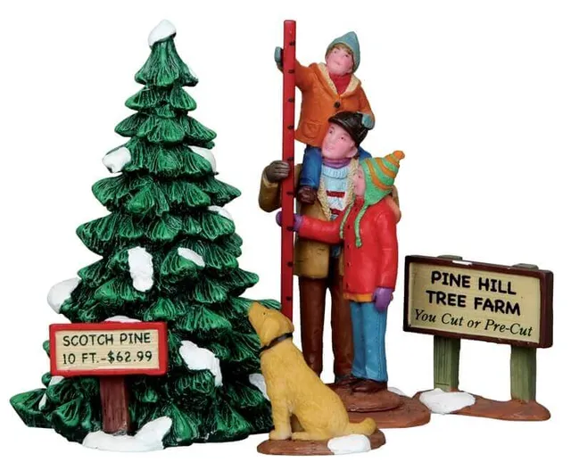 lemax-picking-the-tallest-tree-set-of-4-figurines-sapin image 1
