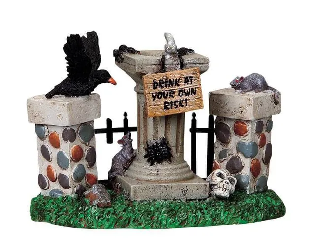 lemax-creepy-fountain-fontaine-miniature-spooky-town image 1