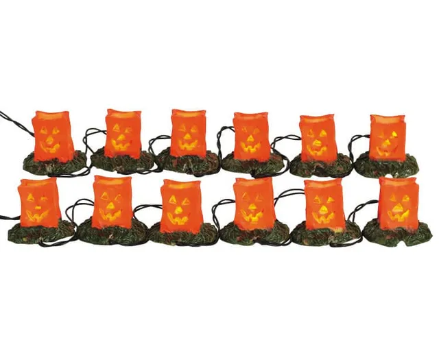 lemax-12-lighted-pumpkin-luminary-string-guirlande-lumineuse-12-citrouilles image 1