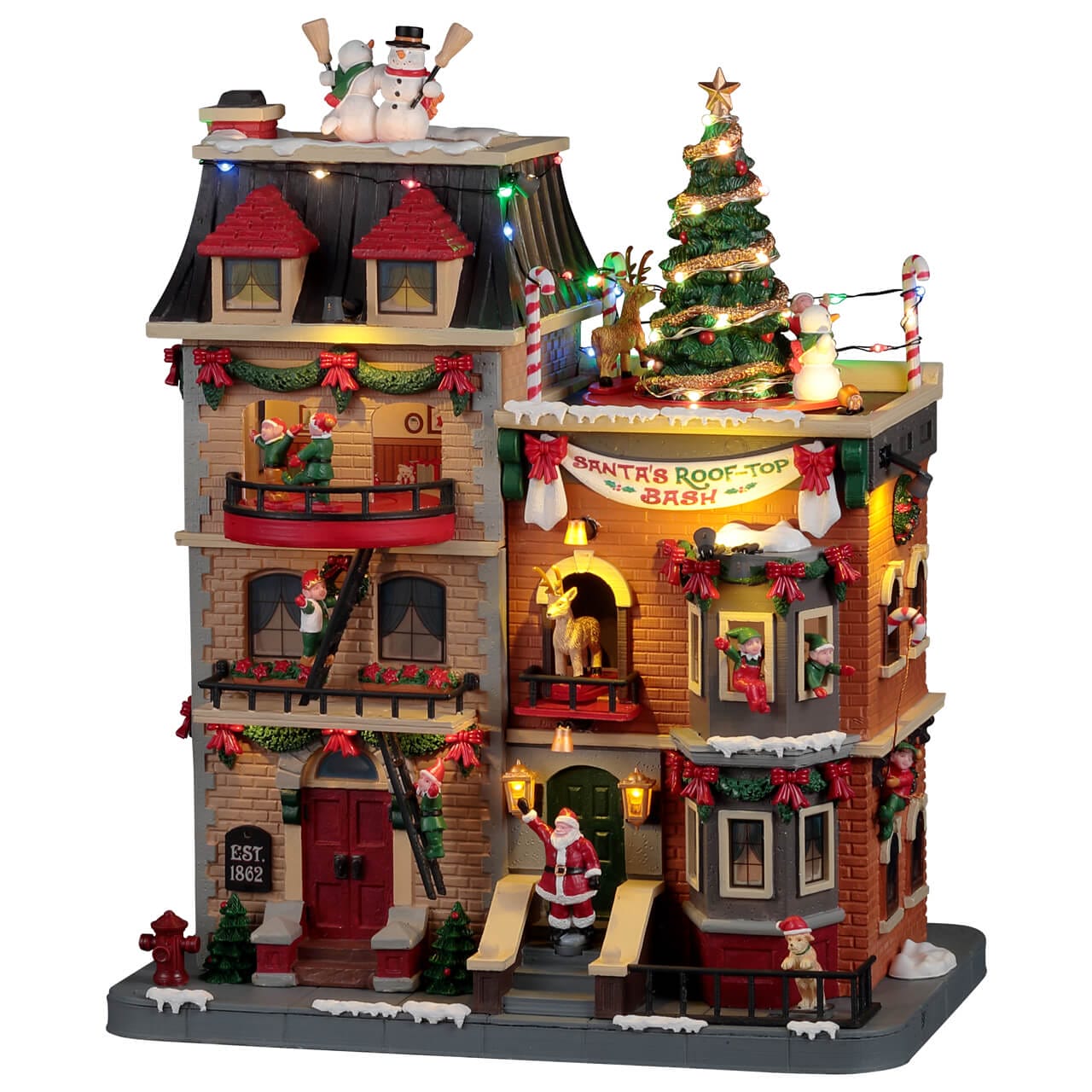 lemax-santa-s-rooftop-bash-b-timent-miniature-lumineux-santa-s-wonderland image 1