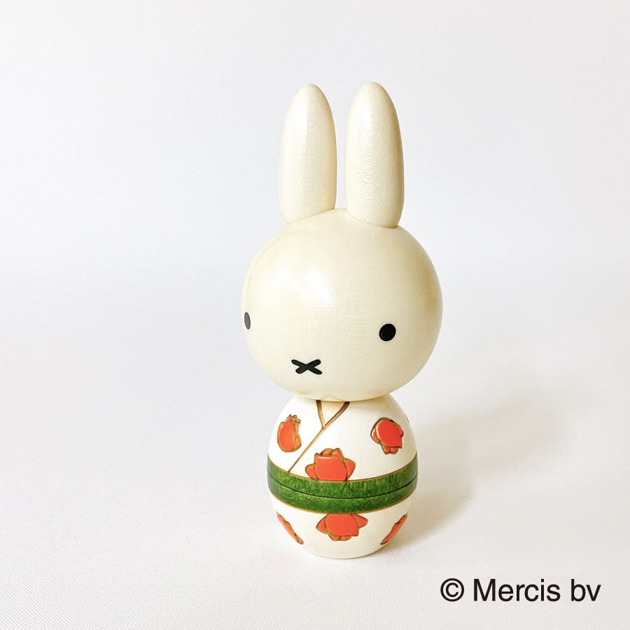 usaburo-kokeshi-miffy-bara-rose-figurine-artisanale image 2