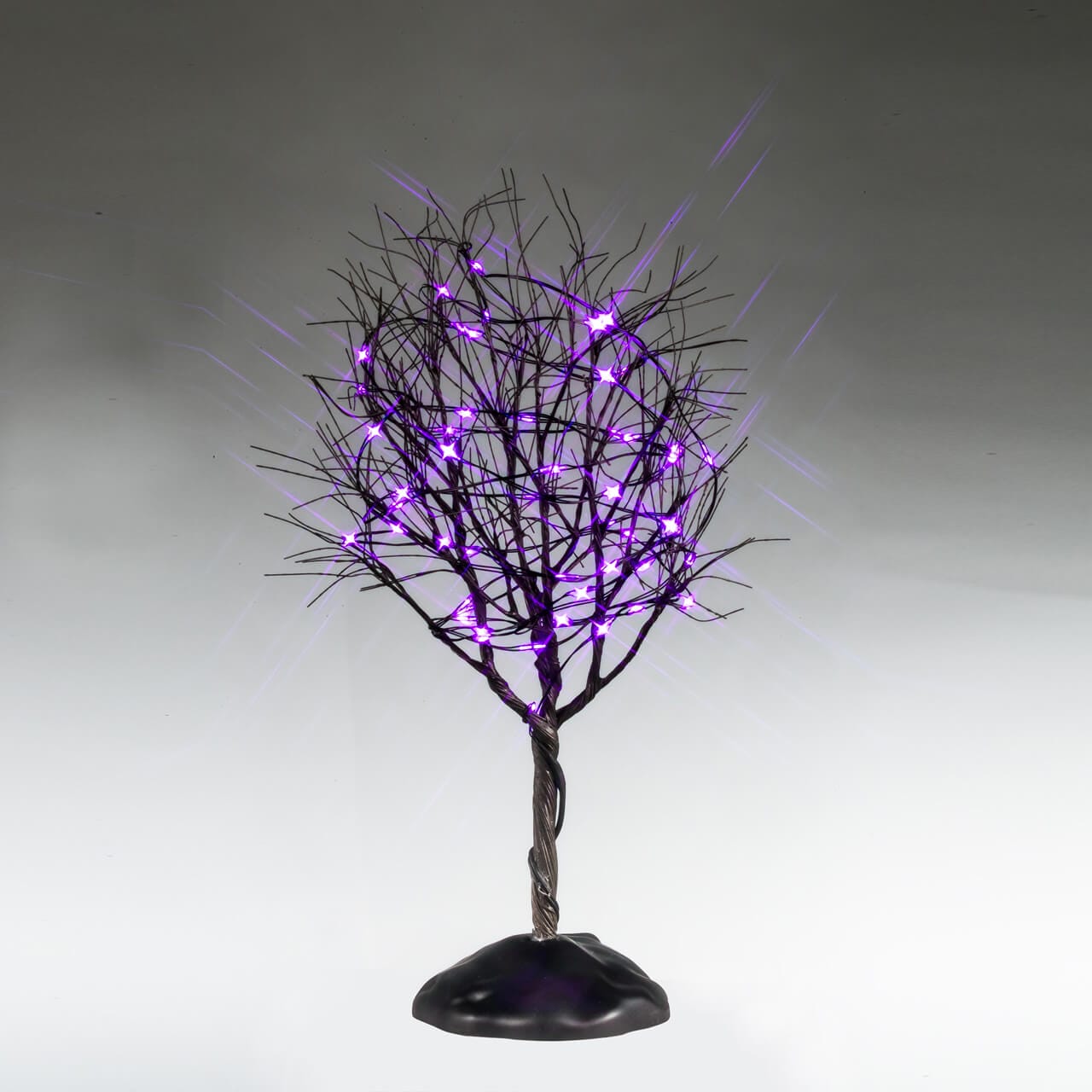lemax-dry-tree-with-purple-lights-arbre-miniature-lumineux-spooky-town image 1