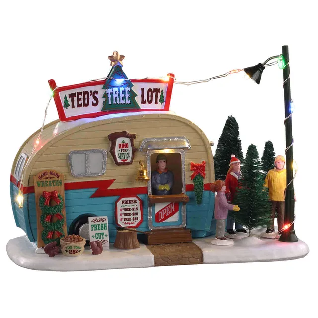 lemax-ted-s-tree-lot-sc-ne-miniature-marchand-de-sapins-led image 1
