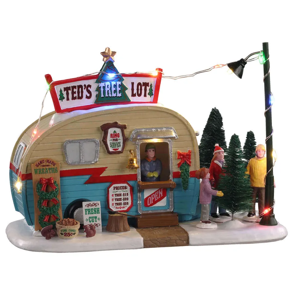 lemax-ted-s-tree-lot-sc-ne-miniature-marchand-de-sapins-led image 1