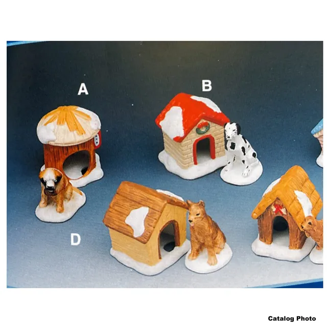 lemax-dog-house-and-alsatian-figurine-miniature-niche-et-berger image 1