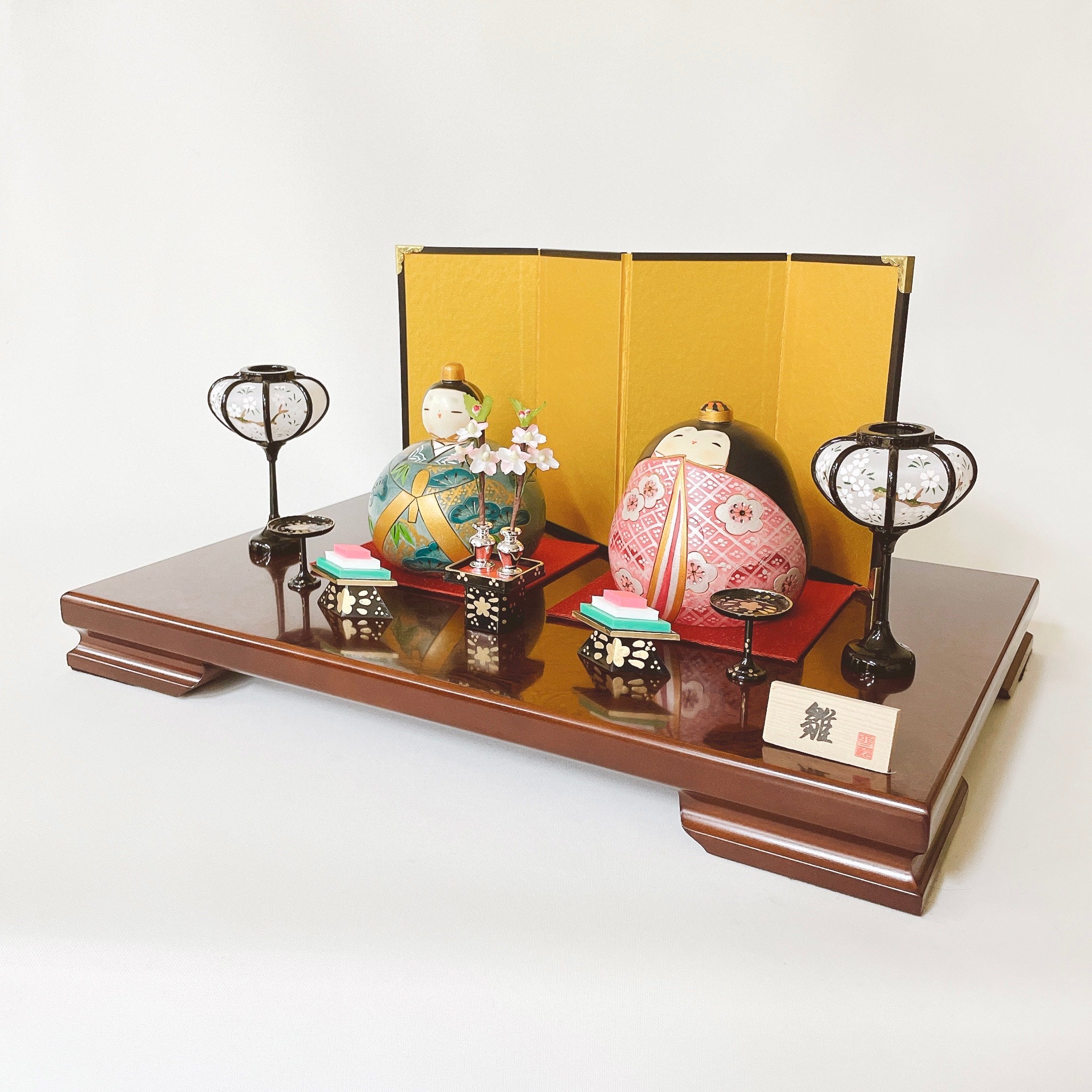 usaburo-kokeshi-heian-hina-paix-duo-artisanal-10-5-cm-set image 8