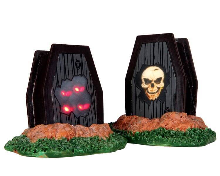 lemax-light-up-coffins-spooky-town-cercueils-lumineux-miniatures image 2