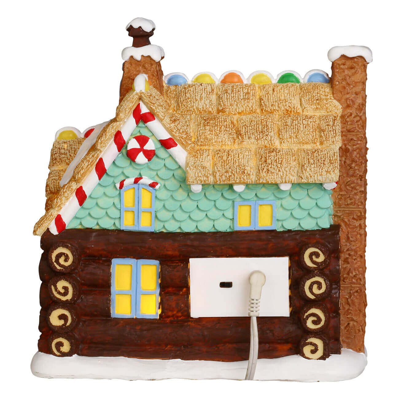 lemax-sugar-n-spice-yule-log-cabin-maison-lumineuse-gourmande image 3