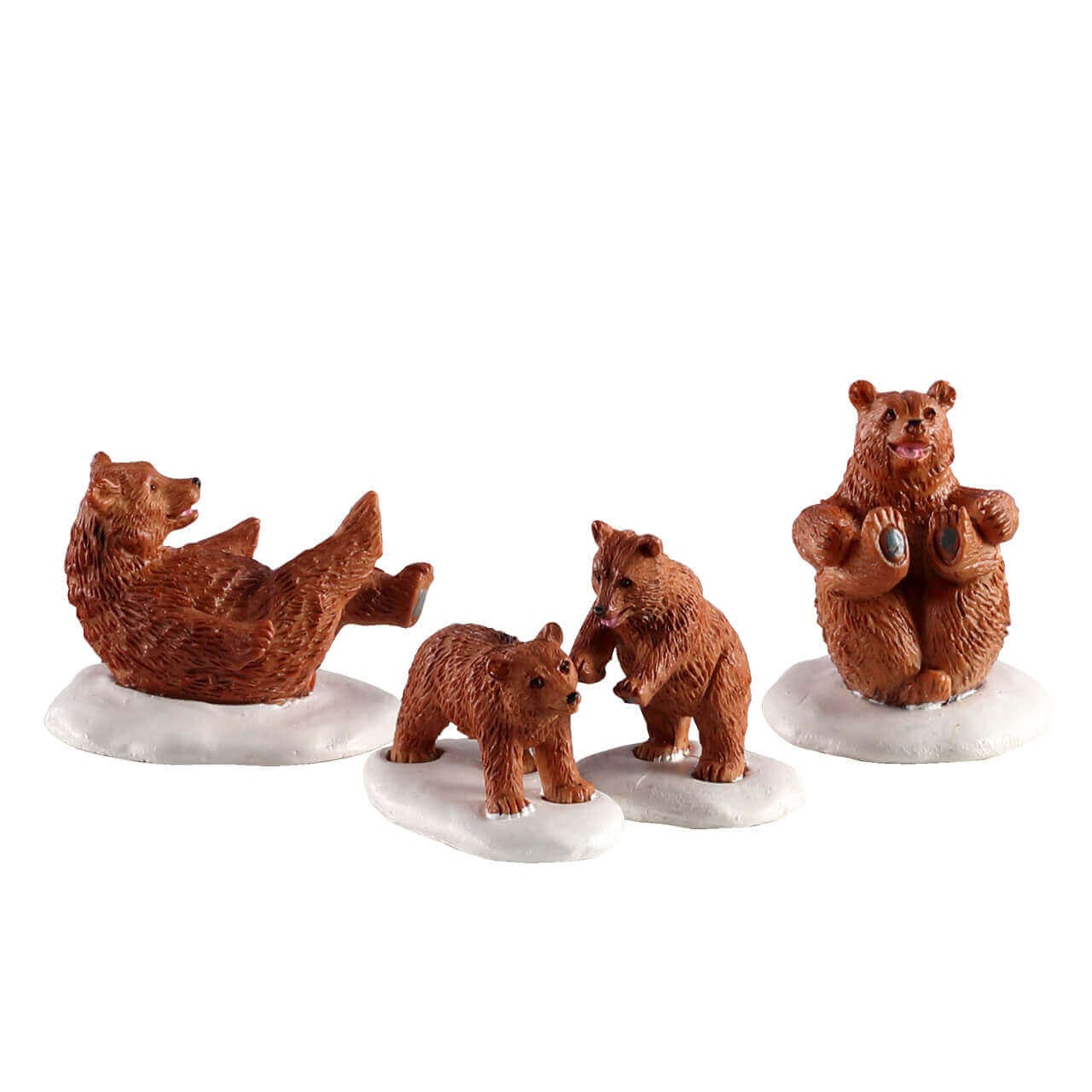 lemax-bear-family-snow-day-famille-d-ours-miniature-vail-village image 1