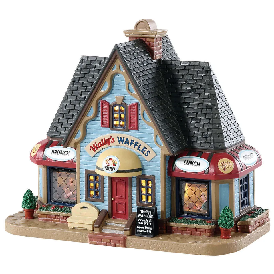 lemax-wallys-waffle-house-restaurant-miniature-lumineux-de-village-de-no-l image 1