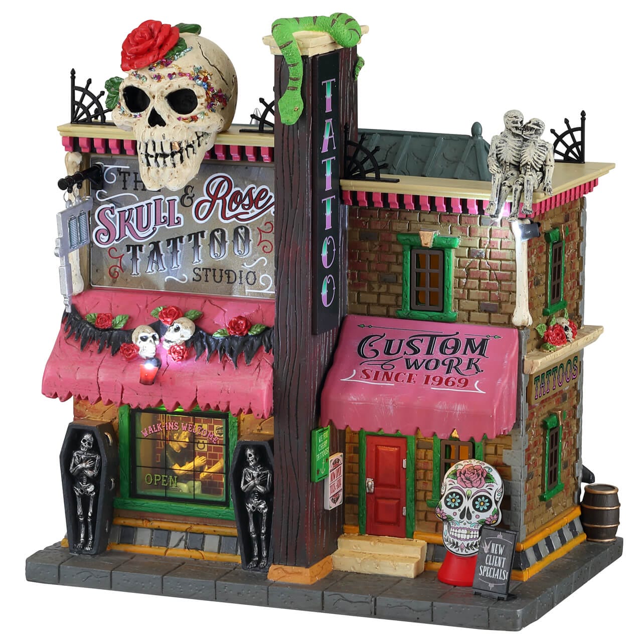 lemax-the-skull-and-rose-tattoo-studio-b-timent-spooky-town image 1