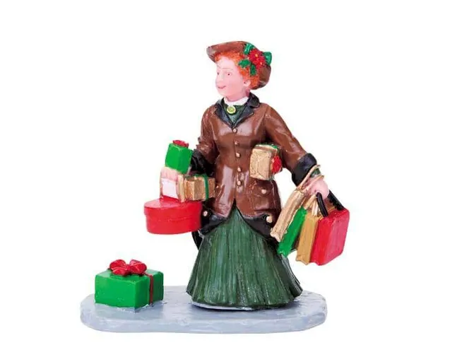 lemax-last-minute-shopping-figurine-shopping-de-no-l-miniature image 1