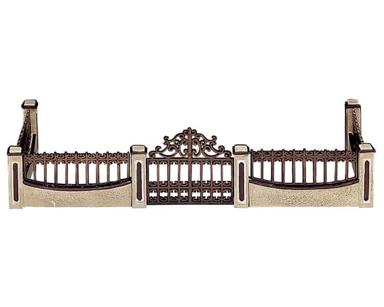 lemax-iron-gate-and-wall-cl-ture-miniature-avec-portail-en-fer image 1