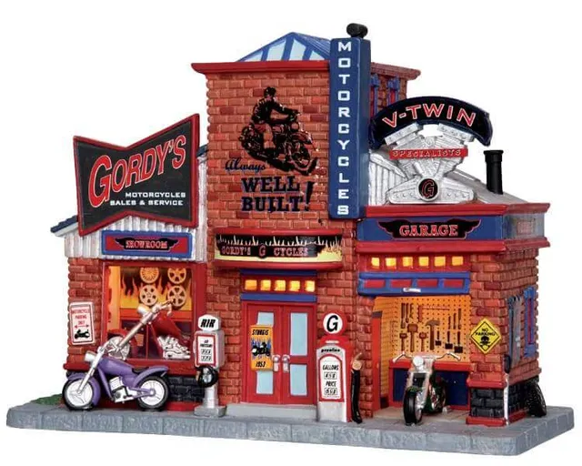 lemax-gordy-s-cycle-shop-boutique-miniature-de-collection image 1