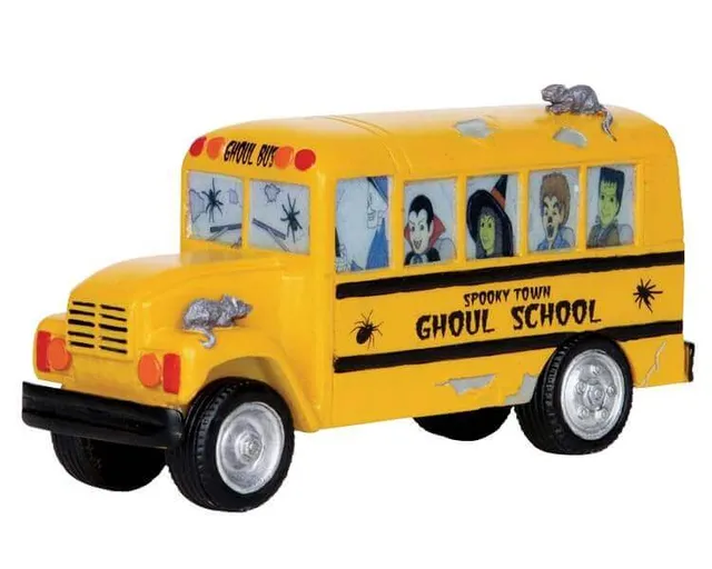 lemax-ghoul-school-bus-v-hicule-miniature-spooky-town image 1