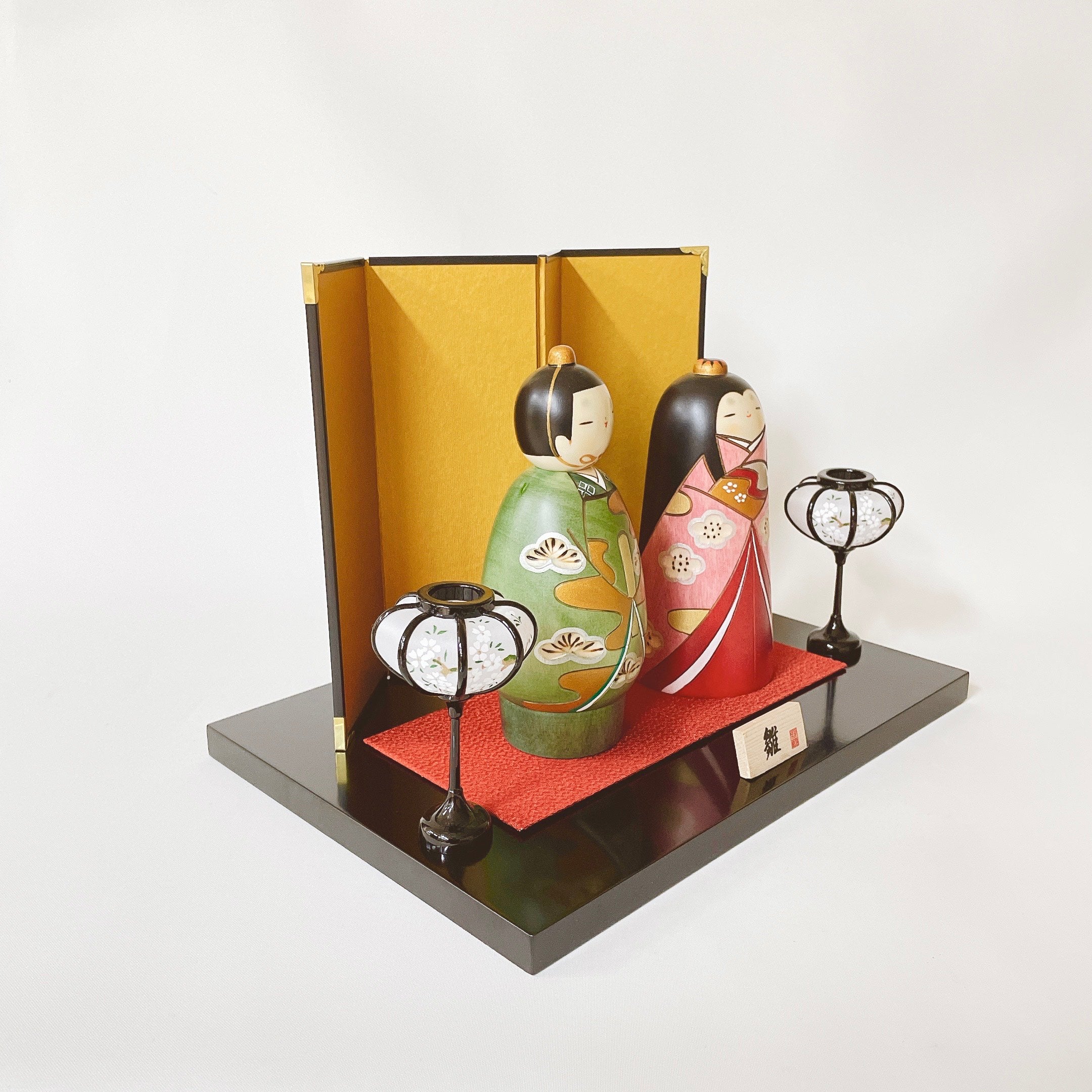 usaburo-kokeshi-tachi-hina-standing-set-hina-2-kokeshi-18-cm image 6