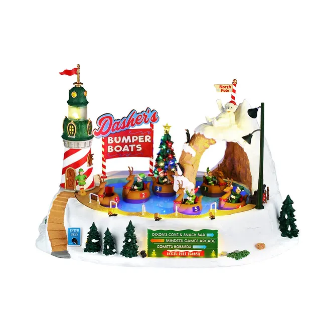 lemax-dasher-s-bumper-boats-man-ge-lumineux-santa-s-wonderland image 1