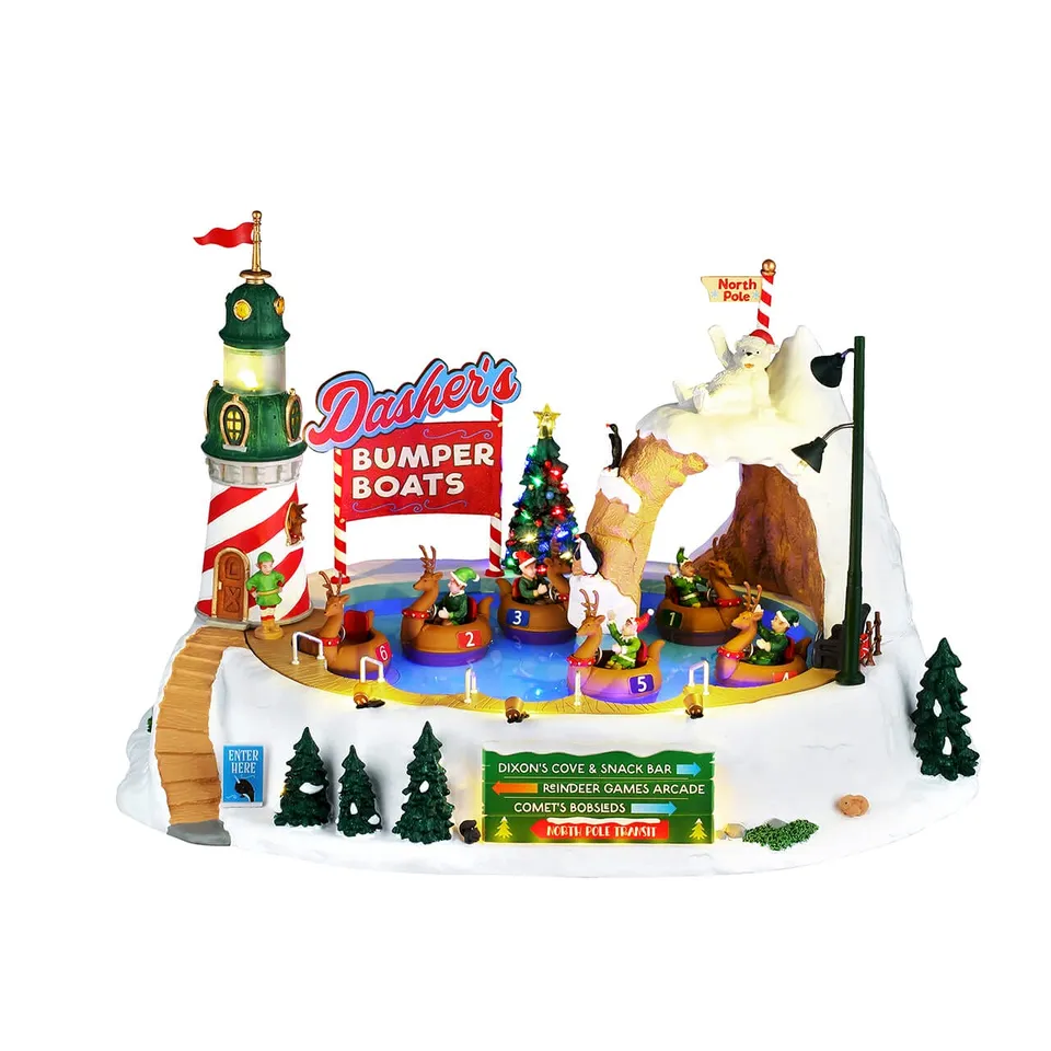 lemax-dasher-s-bumper-boats-man-ge-lumineux-santa-s-wonderland image 1