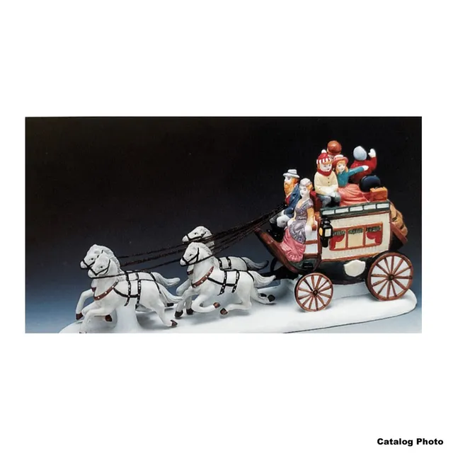 lemax-stage-coach-diligence-miniature-village-de-collection image 1