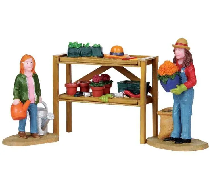 lemax-potting-bench-miniature-de-collection-jardinage image 1