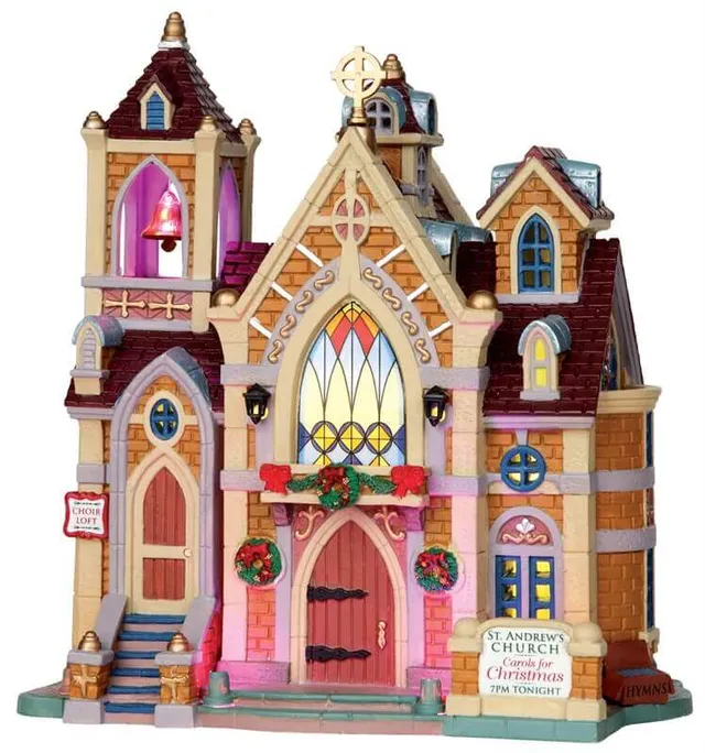 lemax-carols-for-christmas-glise-miniature-lumineuse-couleurs-changeantes image 1