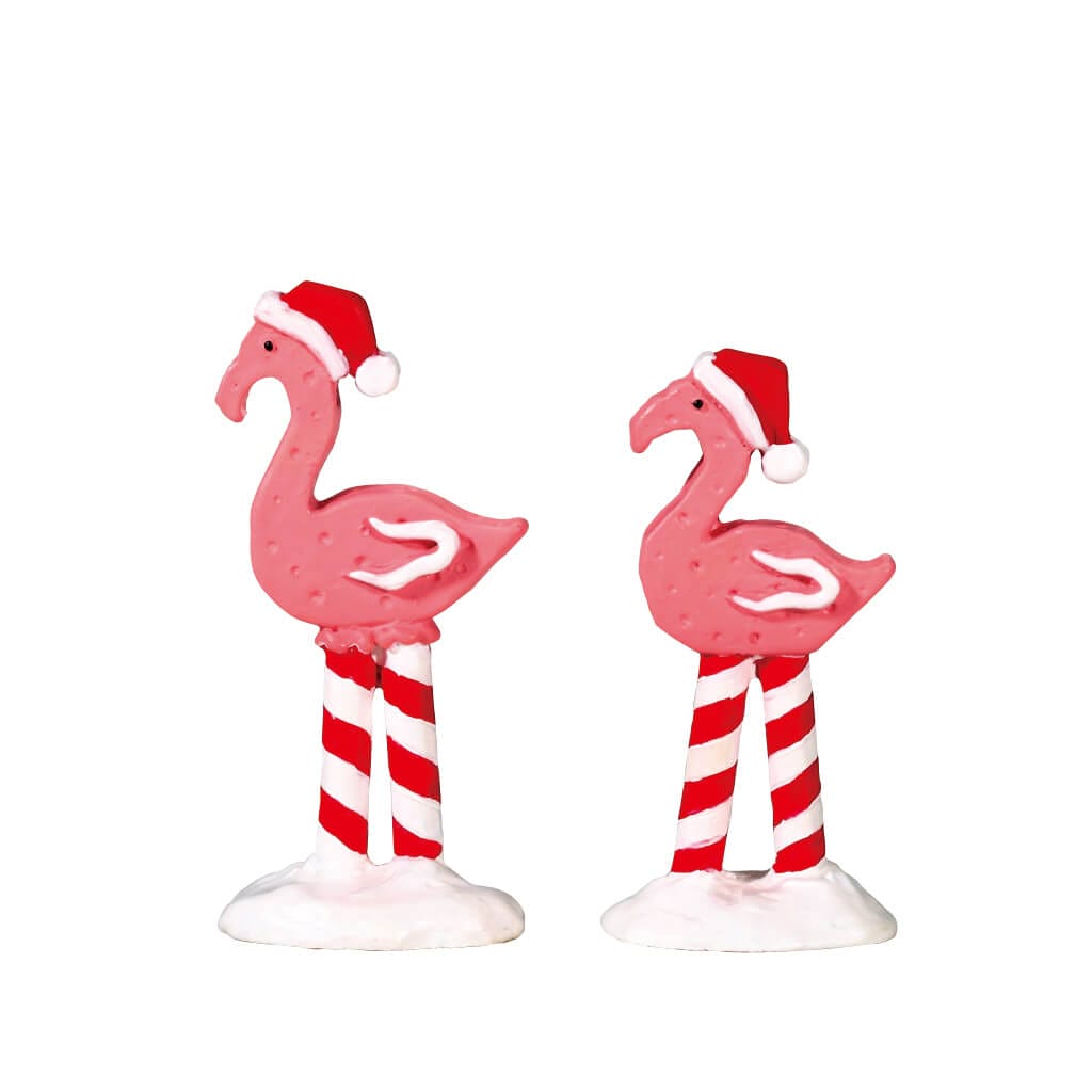 lemax-pink-flamingos-set-of-2-figurines-flamants-roses-sugar-n-spice image 1