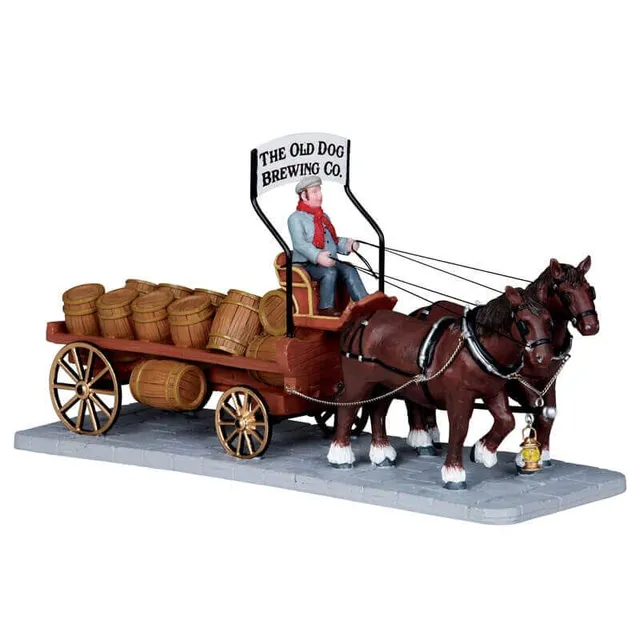 lemax-brewer-s-wagon-chariot-miniature-de-village image 1