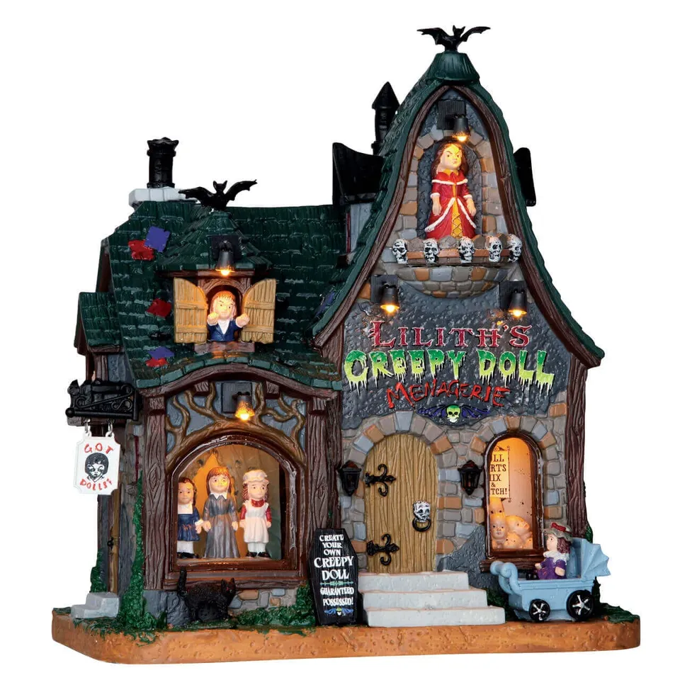lemax-creepy-doll-shop-b-timent-miniature-lumineux-spooky-town image 1