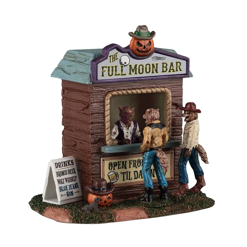 lemax-full-moon-bar-b-timent-miniature-spooky-town-loups-garous image 1