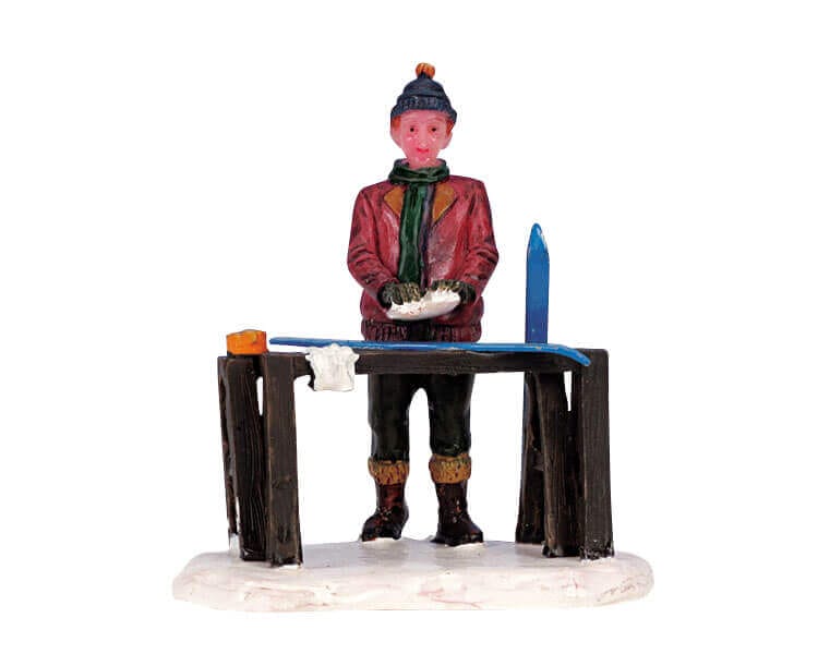lemax-ski-waxing-figurine-ski-miniature image 2