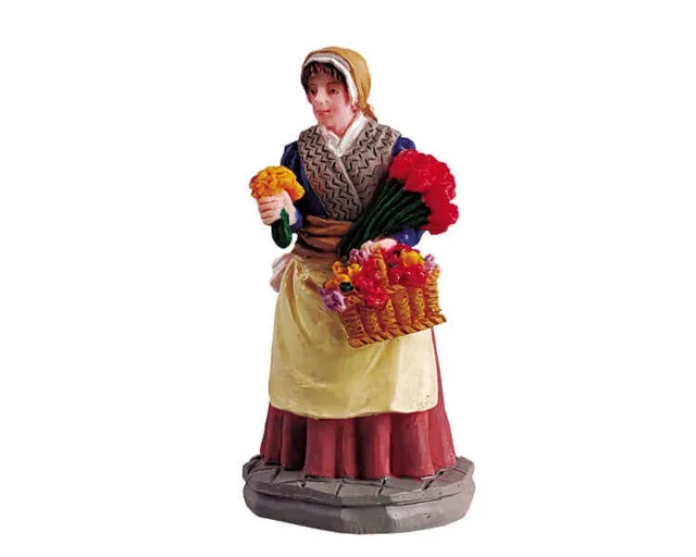 lemax-flower-peddler-figurine-marchande-de-fleurs-miniature image 1