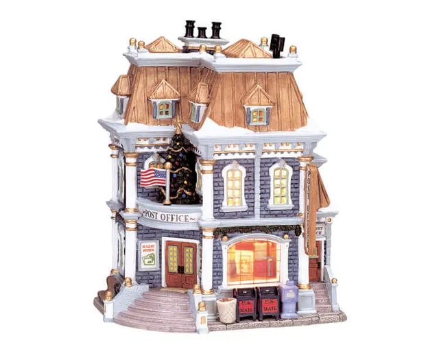 lemax-village-post-office-b-timent-bureau-de-poste-lumineux image 1