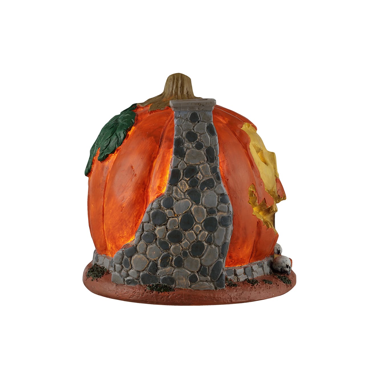 lemax-pumpkin-skull-house-maison-citrouille-cr-ne-miniature-spooky-town image 2