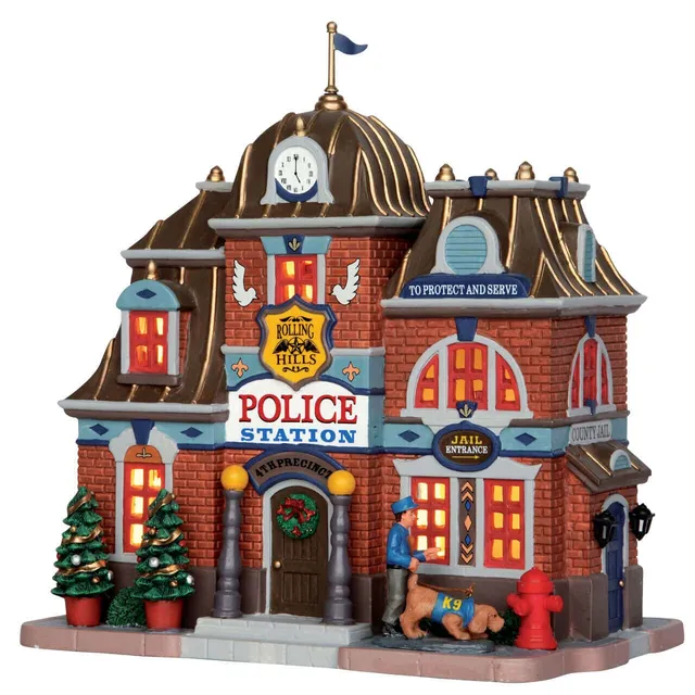 lemax-rolling-hills-police-station-b-timent-miniature-illumin image 1