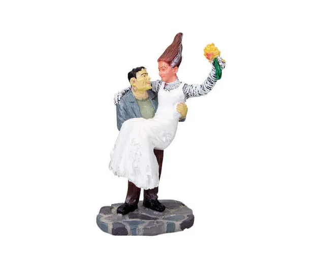 lemax-bride-and-monster-figurines-spooky-town image 1