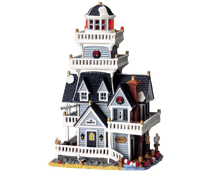 lemax-harbor-point-lighthouse-phare-miniature-lumineux-de-collection image 1