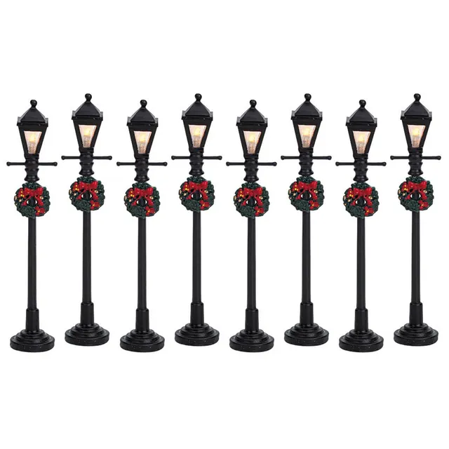 lemax-gas-lantern-street-lamp-set-de-8-lampadaires-miniatures image 1