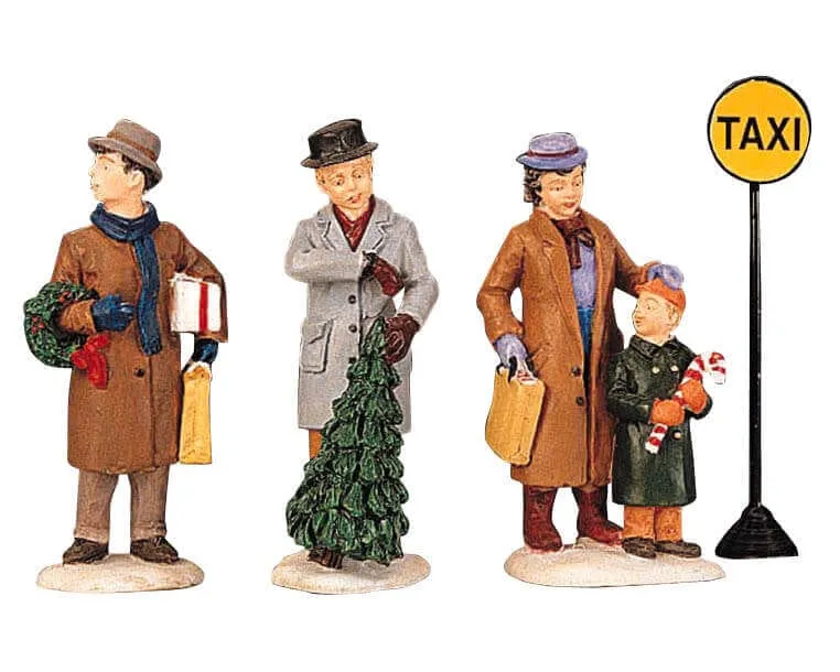 lemax-taxi-stand-figurine-station-de-taxi-pour-village-miniature image 1