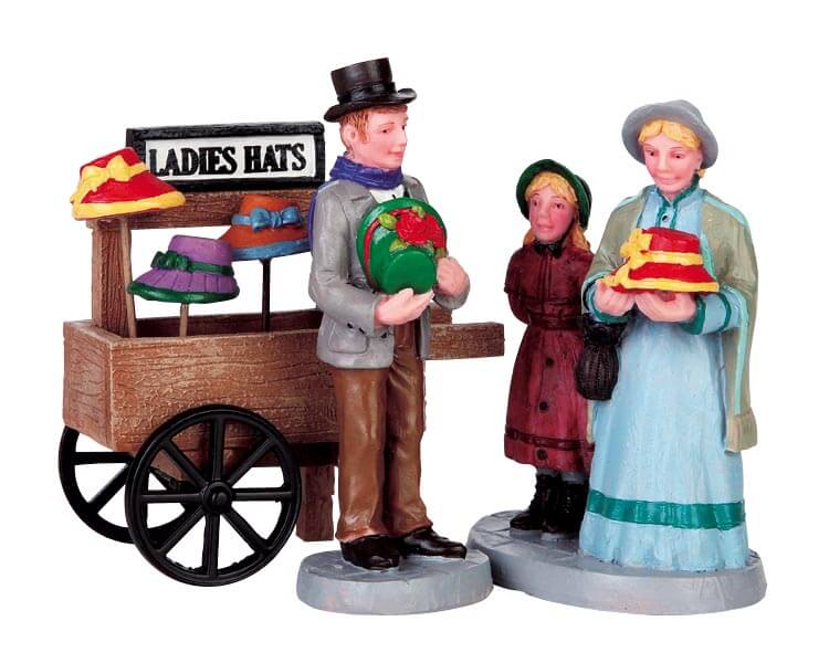 lemax-ladies-hat-peddler-marchande-de-chapeaux-figurine-miniature image 1